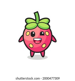 illustration of an strawberry character with awkward poses , cute style design for t shirt, sticker, logo element
