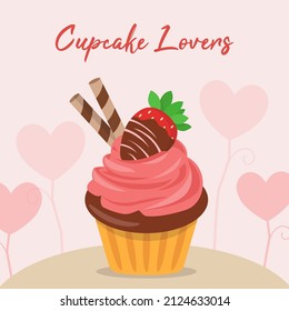 Illustration des Erdbeerchoco-Kuchenvektors. 