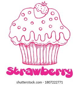 Illustration eines Erdbeerkuchen