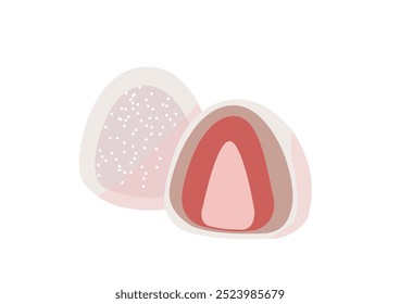 Illustration of strawberry daihuku.There is Japanese sweets