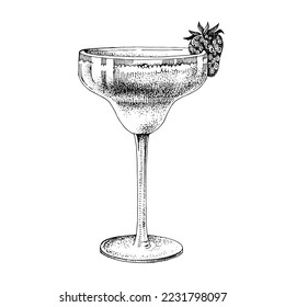 Illustration of a Strawberry daiquiri cocktail 