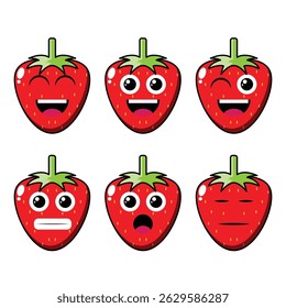 The Illustration of Strawberry Emoticon 