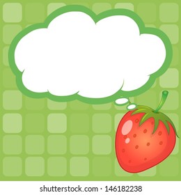 Illustration of a strawberry with an empty callout