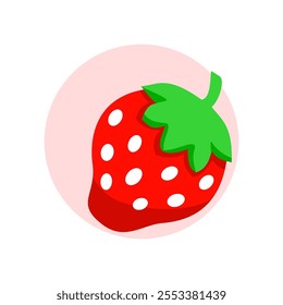 illustration of a strawberry flat cartoon