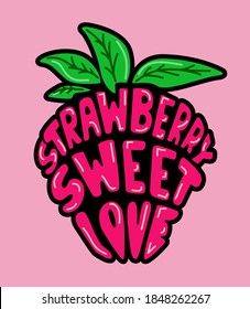 
ILLUSTRATION OF STRAWBERRY FORMED WITH TEXT