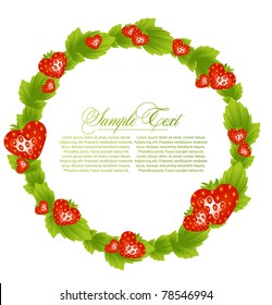 illustration with strawberry frame