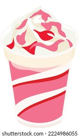 An illustration of strawberry frappe