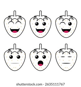 The Illustration of Strawberry Fruit Emoticon