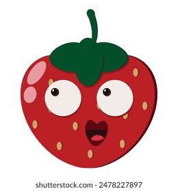 Illustration of Strawberry fruit. It is good for any products, such as children book, coloring book, cartoon sticker, t shirt design, etc.