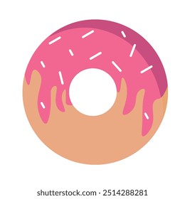 A ilustração de uma rosquinha vitrificada de morango