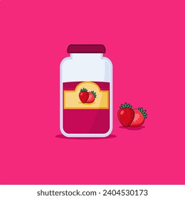 illustration of a strawberry jam