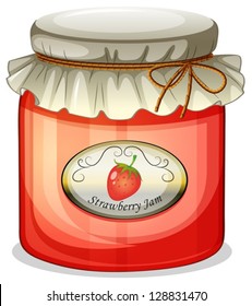 Illustration of a strawberry jam on a white background
