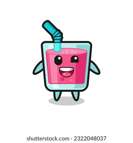 illustration of an strawberry juice character with awkward poses , cute style design for t shirt, sticker, logo element