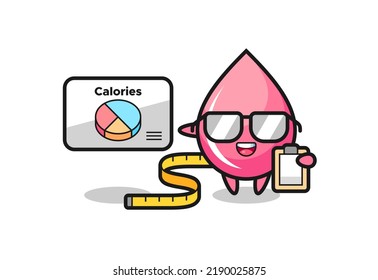 Illustration of strawberry juice drop mascot as a dietitian , cute style design for t shirt, sticker, logo element