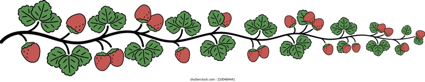 It is an illustration of a strawberry with leaves. 
