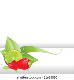 Illustration of strawberry and lime