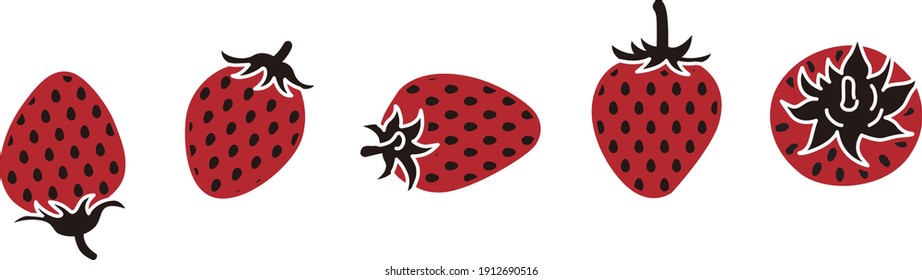 
Illustration of strawberry lined up