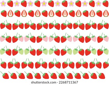 Illustration of a strawberry pattern line decoration