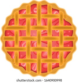 Illustration of strawberry pie. Pie, sweets.