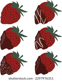 Illustration of strawberry vetor with chocolate