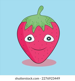 illustration strawberry A strawberry cartoon character emoticon mascot