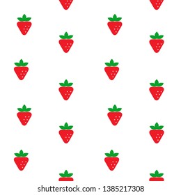 Illustration of strawberryand leaf seamless pattern