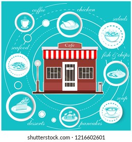 illustration of street cafe