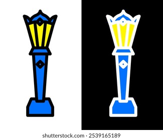 Illustration of street lamp with decorative details, enhancing the charm, vintage and ambiance of public parks and gardens in the city