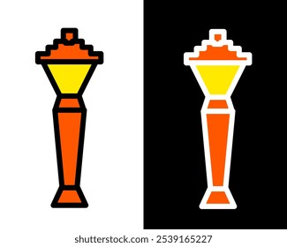 Illustration of street lamp with decorative details, enhancing the charm, vintage and ambiance of public parks and gardens in the city