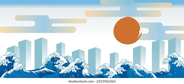 Illustration of the streets of Tokyo, Japan