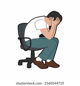 Illustration of a stressed man because of work