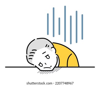 Illustration of a stressed and tired man.