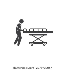 illustration of stretcher paramedical, vector art.