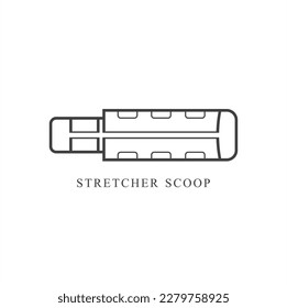 illustration of stretcher scoop, paramedic, vector art.