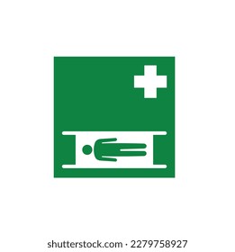 illustration of stretcher scoop, paramedic, vector art.