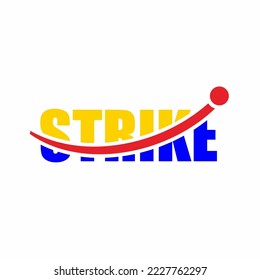 Illustration of STRIKE in various colors. Suitable for businesses in sports and fashion, especially in the field of football.