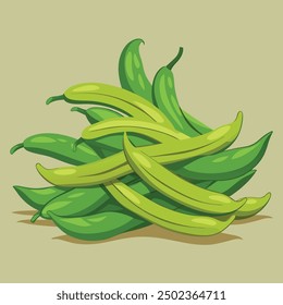 an illustration of string beans or green beans.