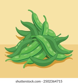 an illustration of string beans or green beans.