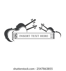 illustration of string quartet instruments, vector art.