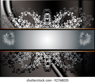 ilustração com faixa em fundo decorado