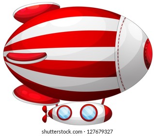 Illustration of a stripe spaceship on a white background