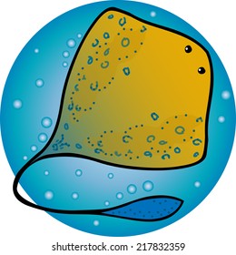 illustration striped fish in the water