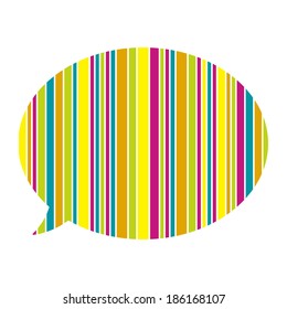 the illustration of striped multicolor speech bubble