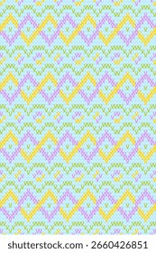 Illustration of stroke and curve seamless pattern in knitting style with pastel color tone. Vector design for textiles, fabric pattern, wallpaper, gift wrapping paper and other printing.