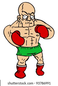 Illustration of strong boxer man