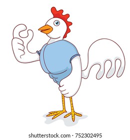 illustration of a strong chicken