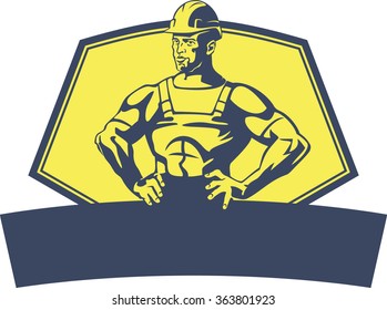 Illustration of a strong man builder
