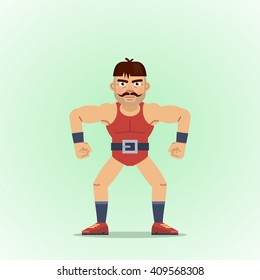 Illustration Of A Strong Man Posing