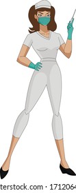 Illustration of strong nurse as a super hero