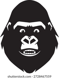 Illustration eines starken und leistungsstarken Gorillakopfes für Maskottchen oder Logo-Design